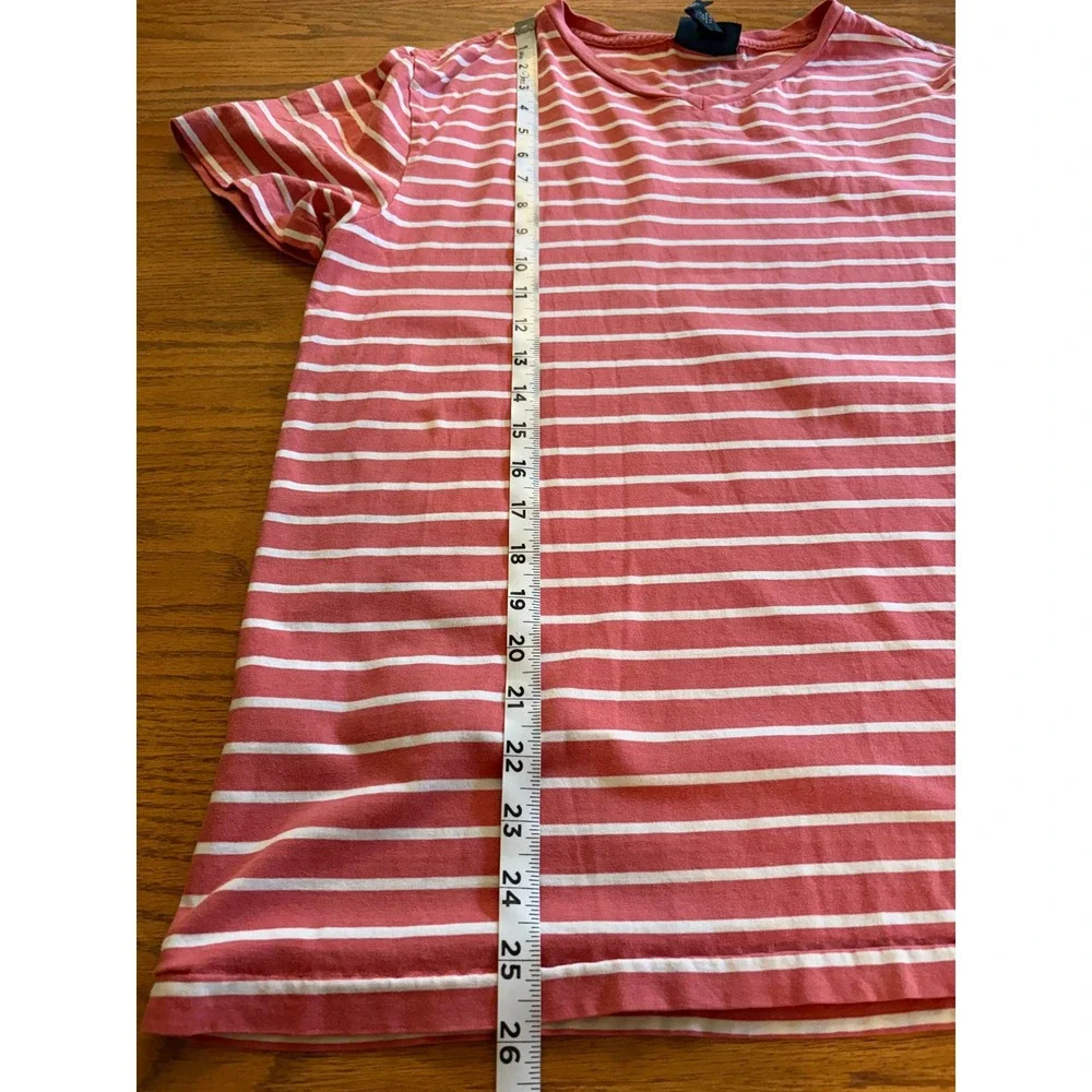 Polo Ralph Lauren Mens V-Neck Coral White Striped Preppy Pony‎ Logo Size M